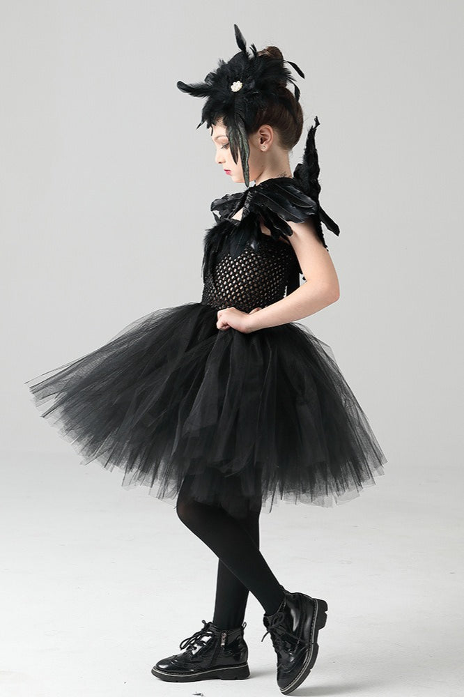 Black Swan Dress Kid Halloween Costume