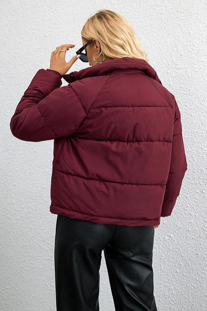 Short Stand Collar Puffer Coat coats