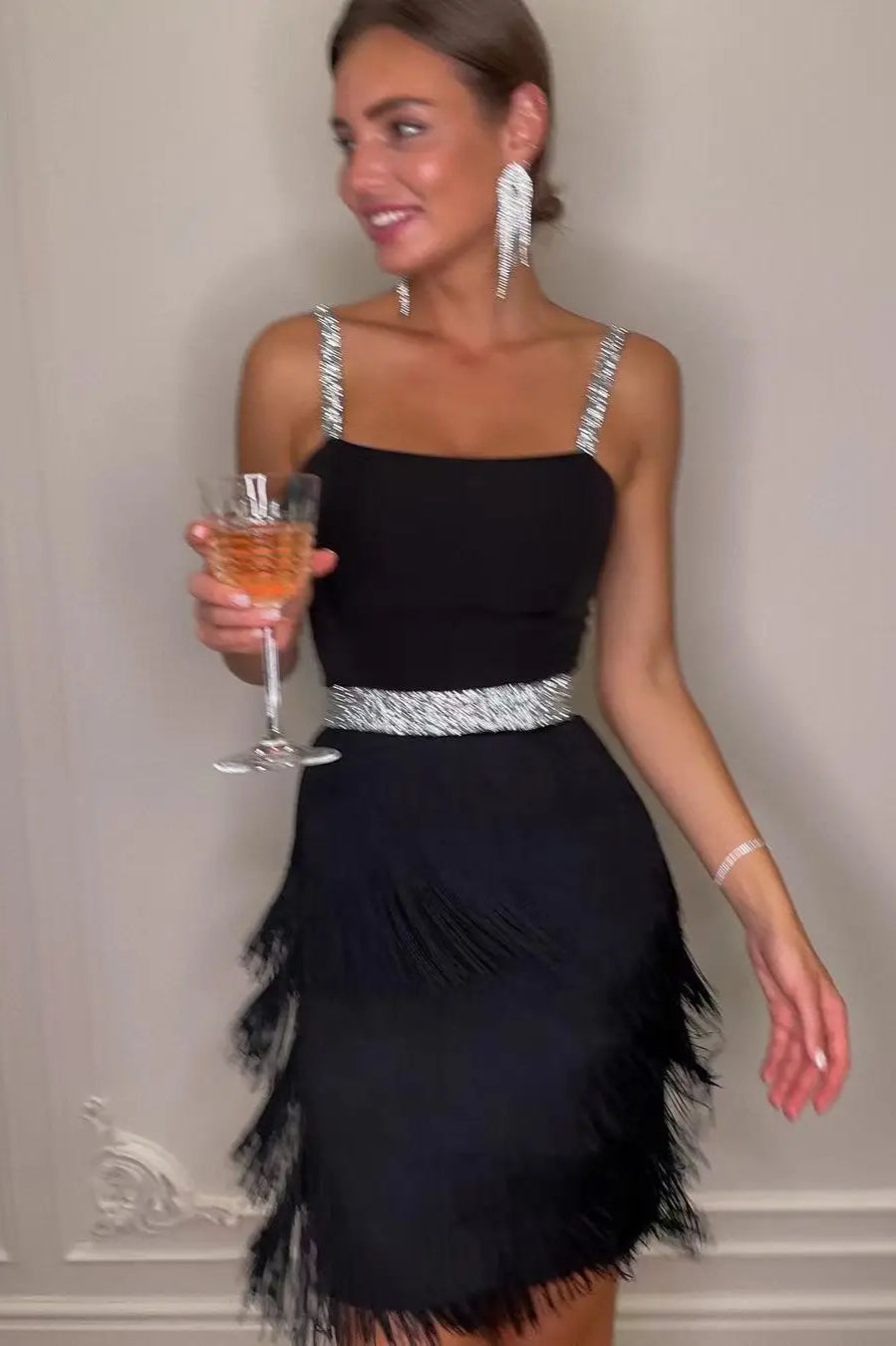 Tassel Low Cut Midi Dress