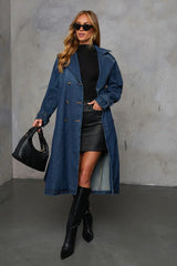 Casual Oversized Denim Trench Overcoat