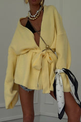 Belted Midi Cardigan S / Yellow
