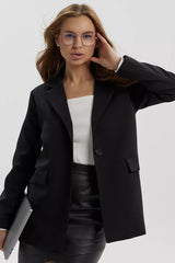 Single Button Loose Fit Blazer