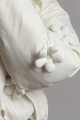 3D Floral Cropped Hooded Puffer Jacket