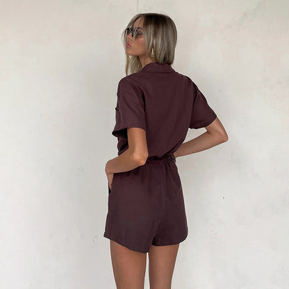 Brimley Romper - Brown