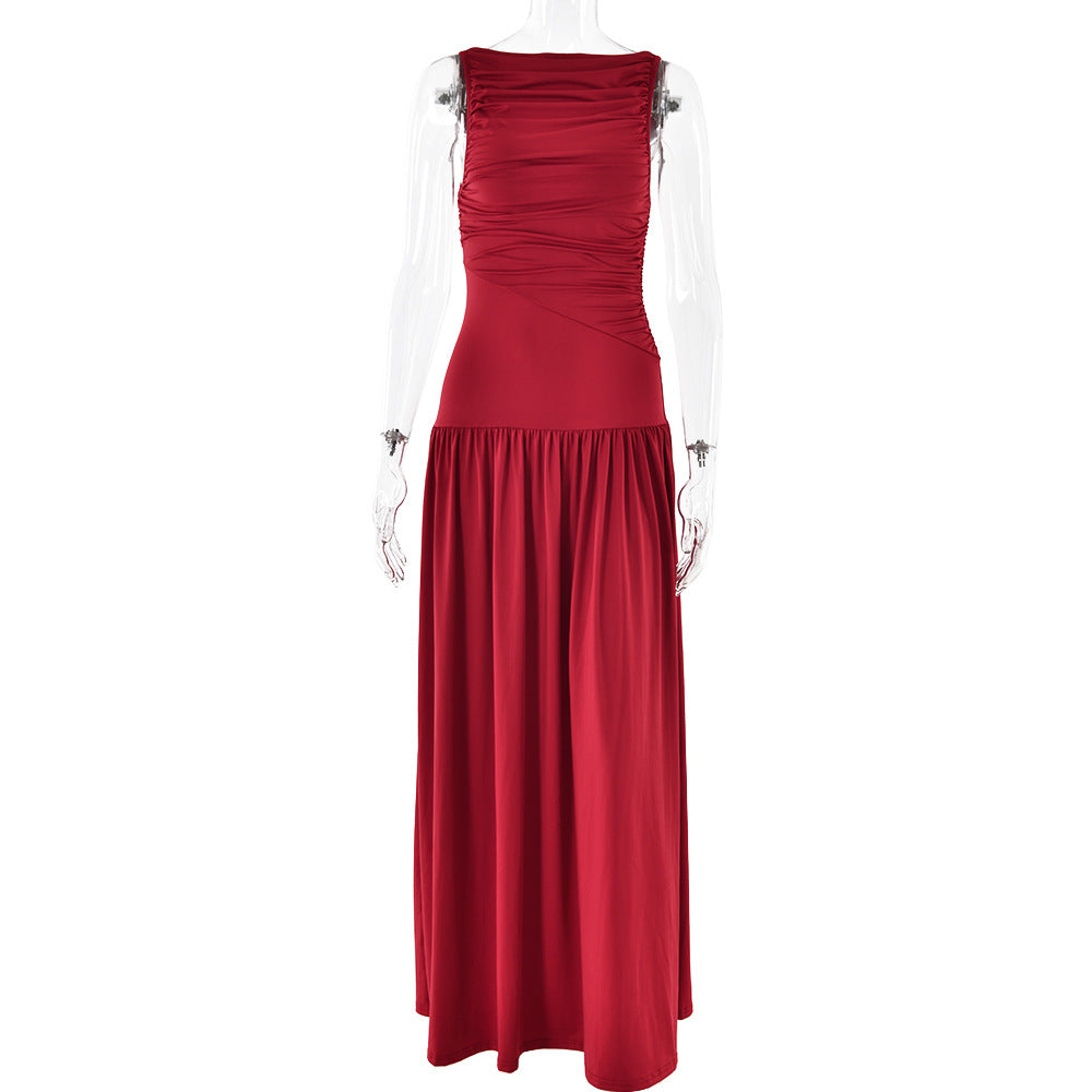 Trance Fit and Flare Dress - Maroon