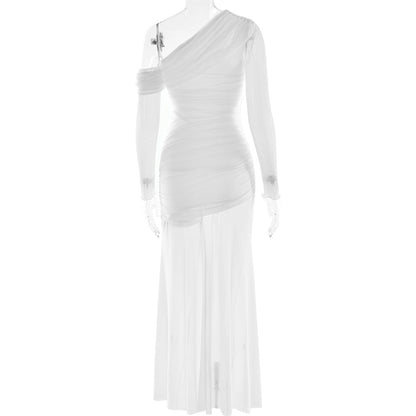 Soprano One-Shoulder Dress - White