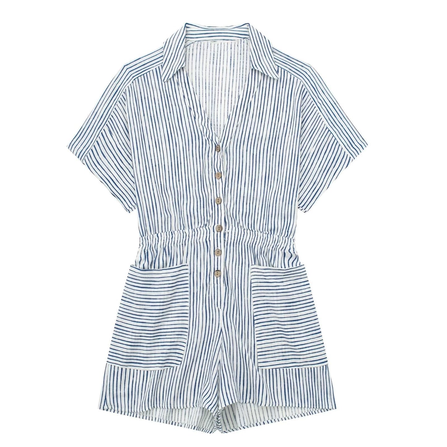 Summer Stripes Romper - Blue