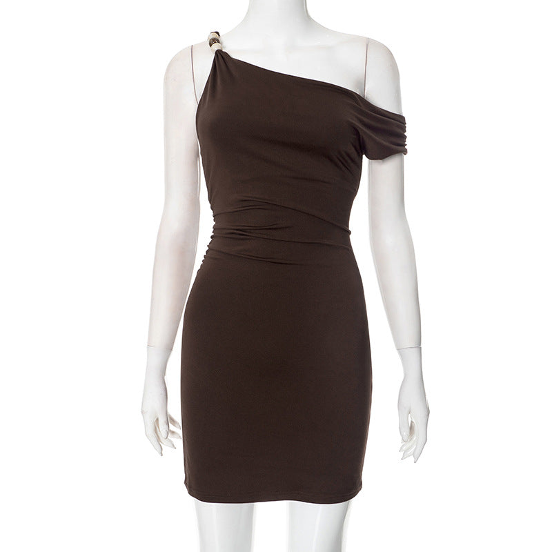 Gans Mini Dress - Brown