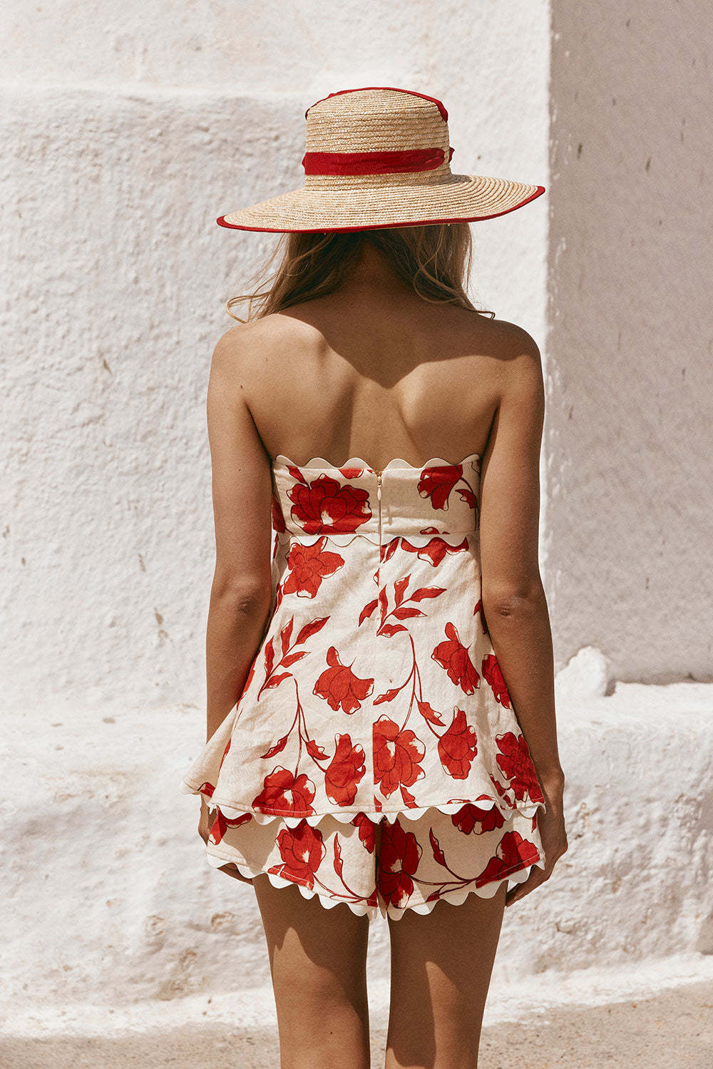 Floret Tube Co-Ord - Red