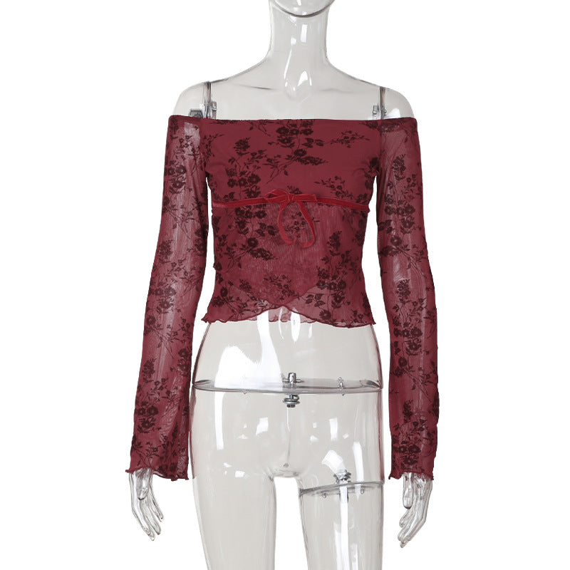 Rush Off-Shoulder Top-Maroon