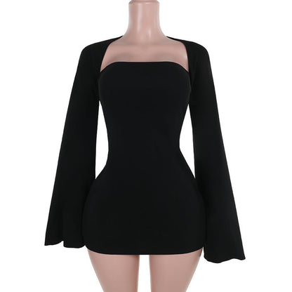 Midnight Muse Mini Dress-Black