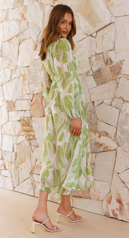 Sideris Midi Dress - Green