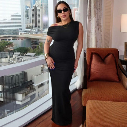 Mystical Off Shoulder Dress - Black