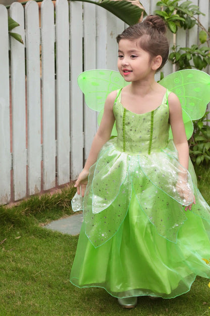 Green Fairy Dress Kid Halloween Costume