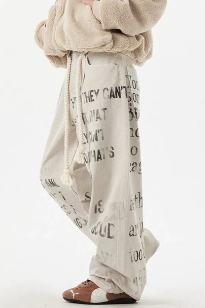 Apricot Graffiti Straight Denim Jeans