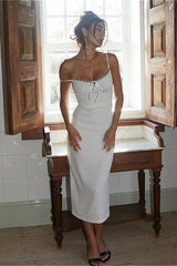 Polka Dot Print Cami Bodycon Maxi Dress