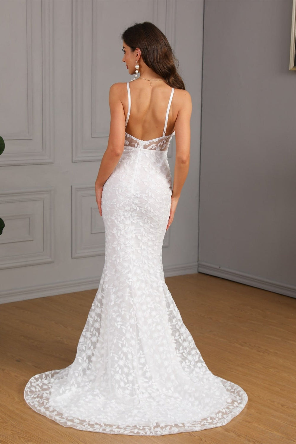 Sleeveless Train Bodycon Formal Dress