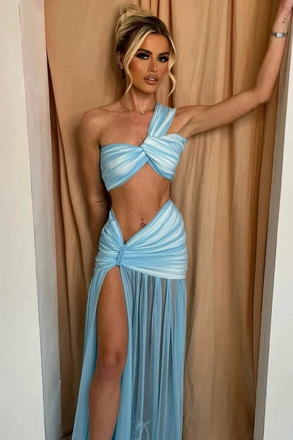 Asymmetrical Crop Top Boho Dress