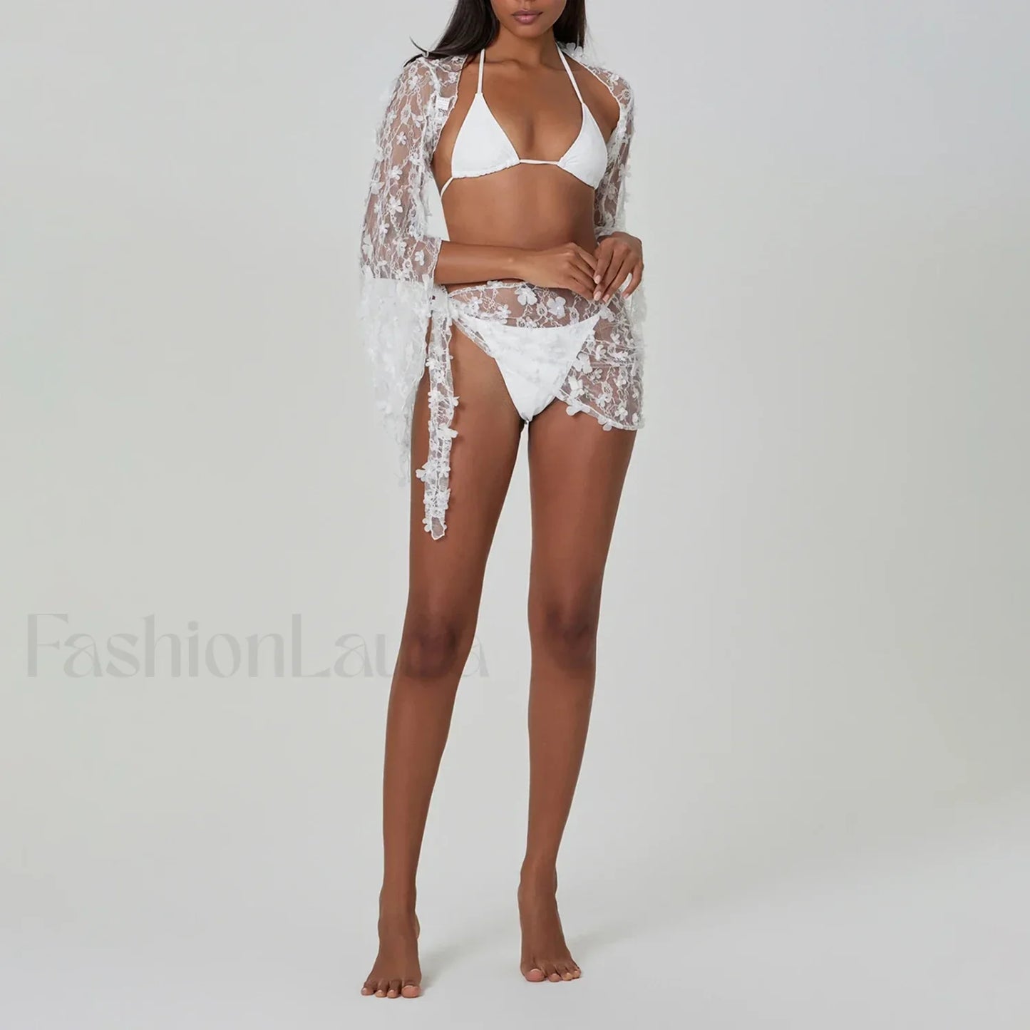 4PCS Sheer Bikini Set Cover Up