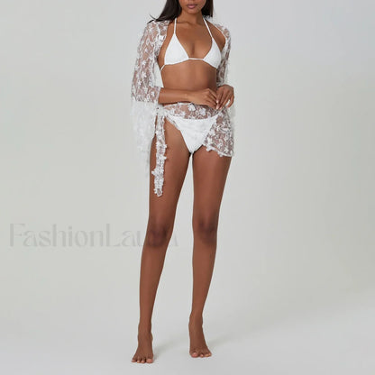 4PCS Sheer Bikini Set Cover Up