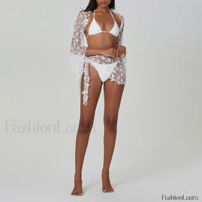 4PCS Sheer Bikini Set Cover Up