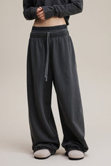 Double Waist Vintage Denim Knit Pants