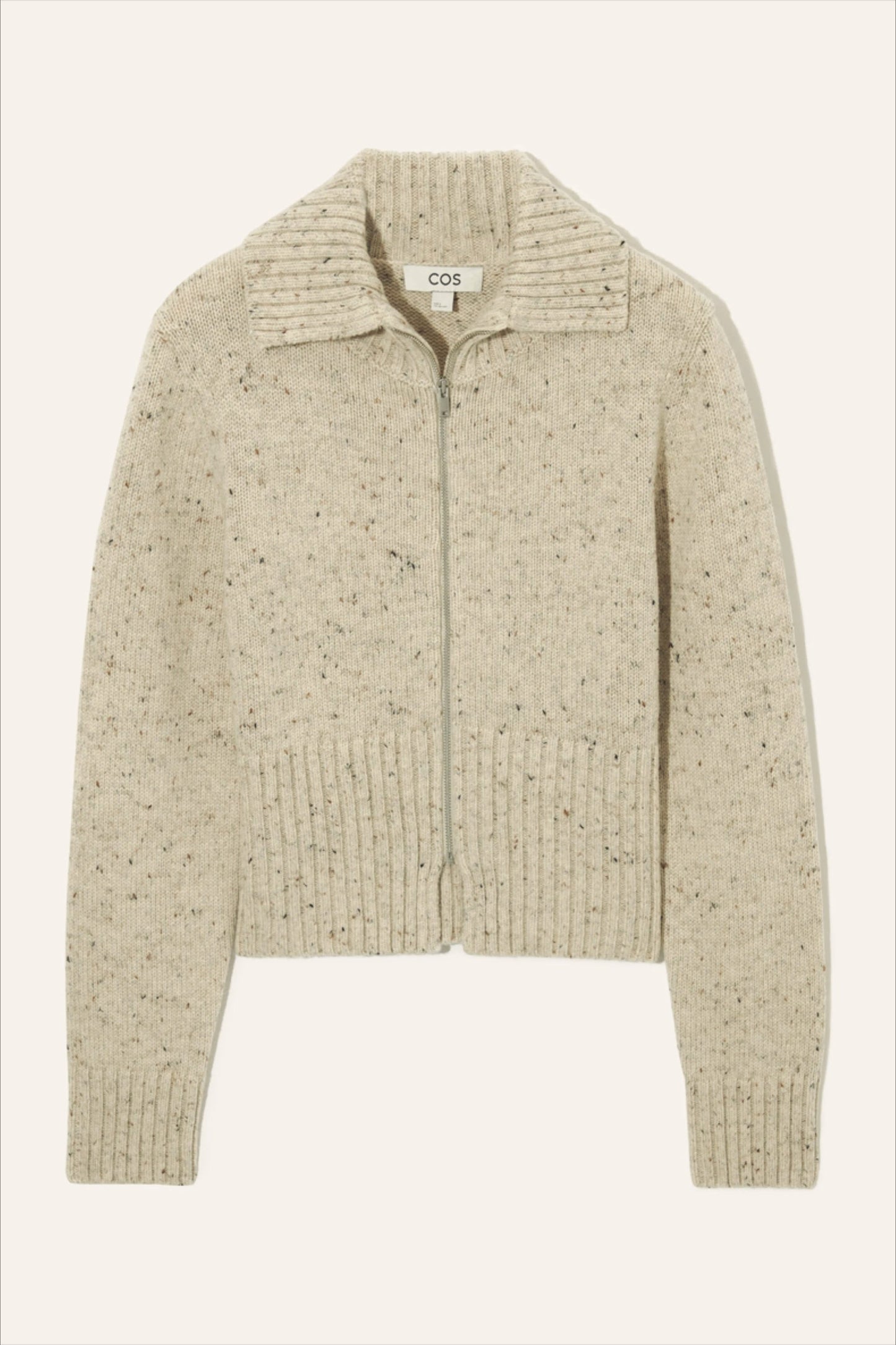 Casual Wool Blend Short Cardigan Beige / XS