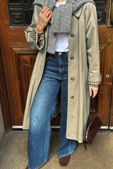 Plaid Insert Relaxed Overcoat