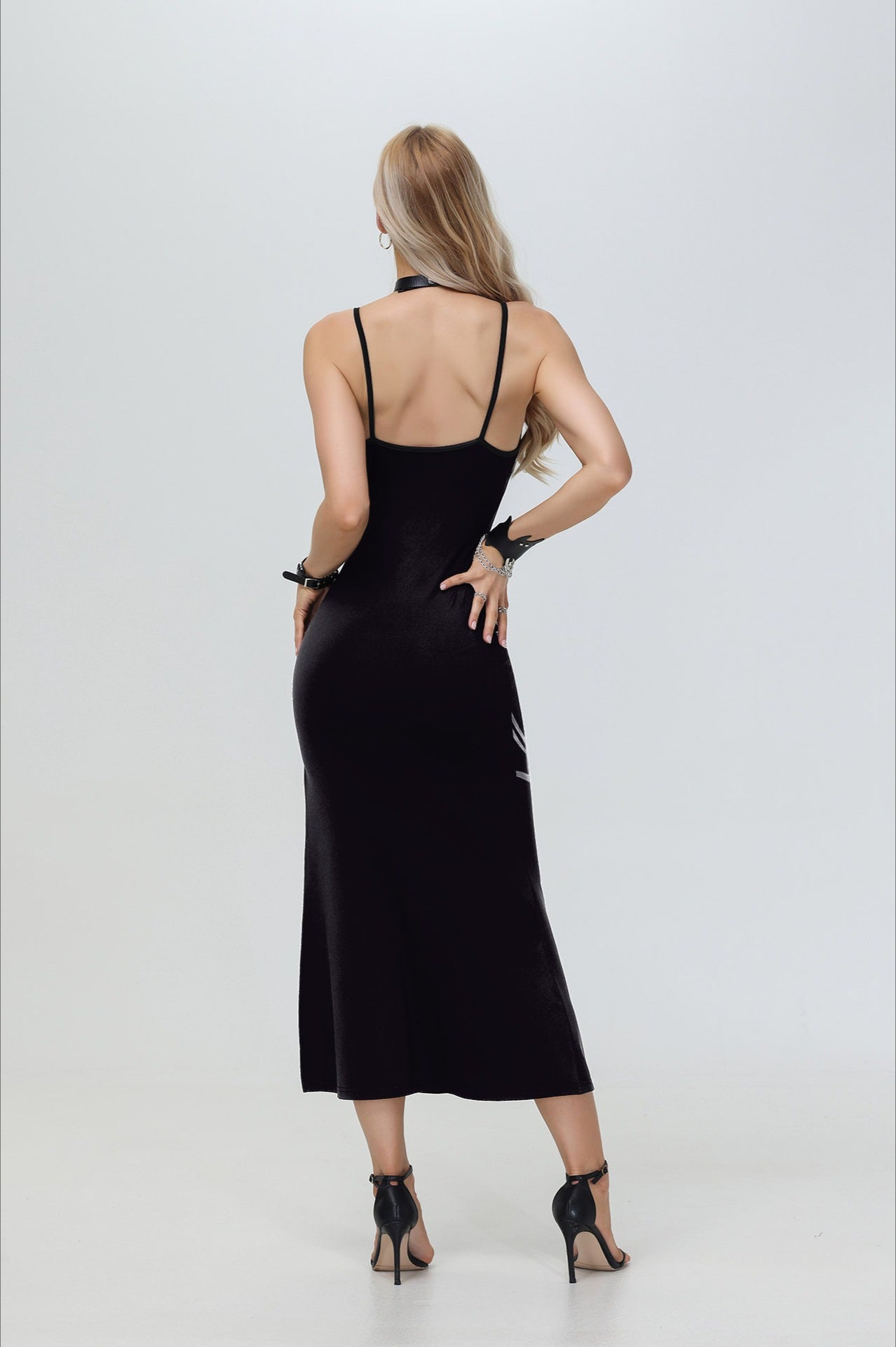 Halloween Skeleton Print Strappy Bodycon Dress