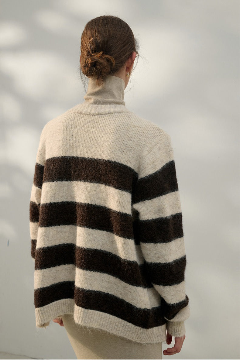 Relaxed Stripe Knit Cardigan