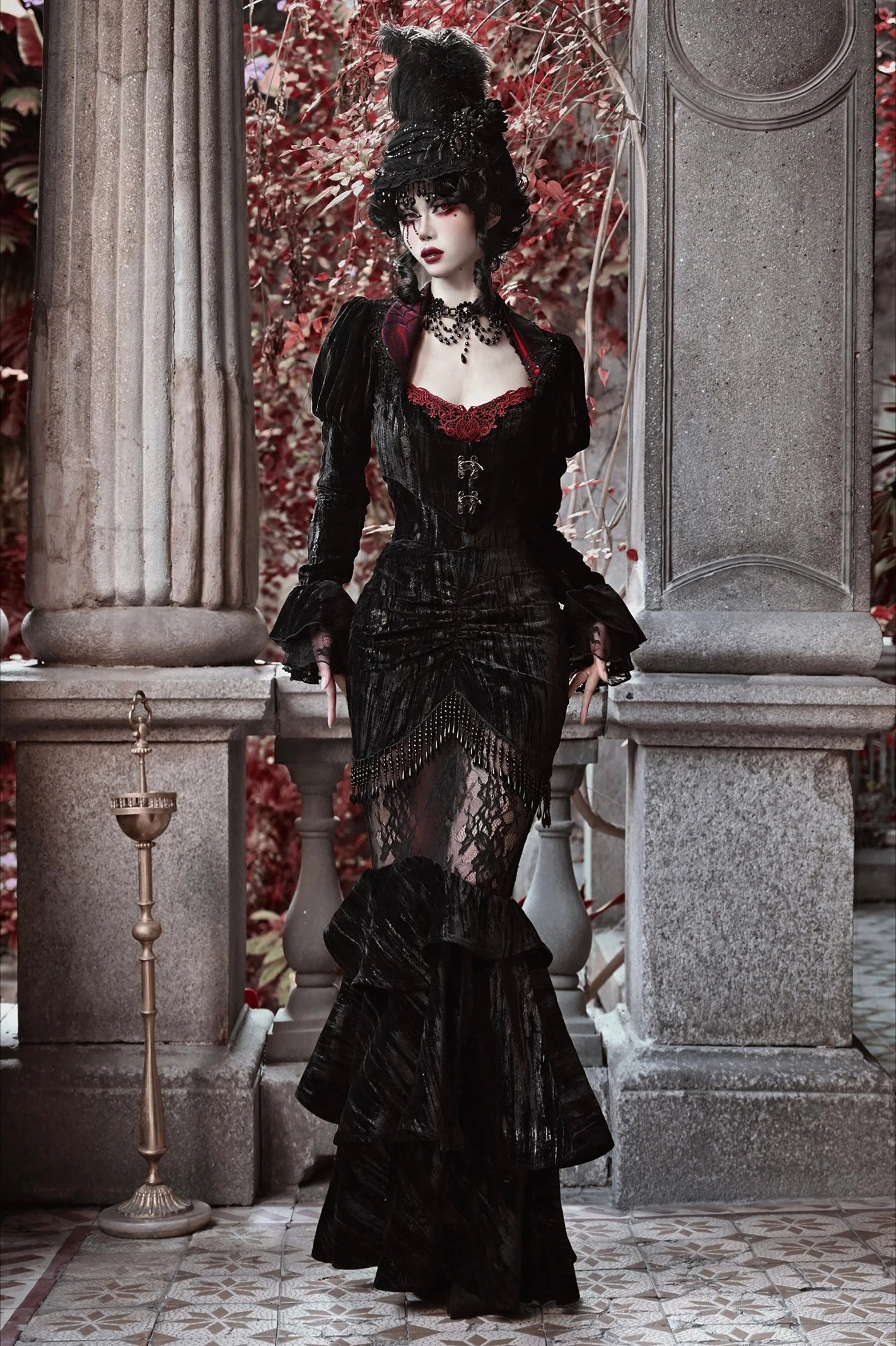 Halloween Lace Fishtail Skirt