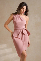 Satin Pink Bodycon Party Dress S / Pink