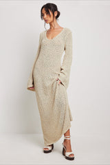 Casual Solid Maxi Sweater Dress