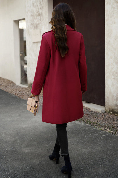 Wool Blend Solid Longline Coat coats