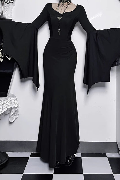 Halloween Gothic Punk Batwing Mermaid Dress