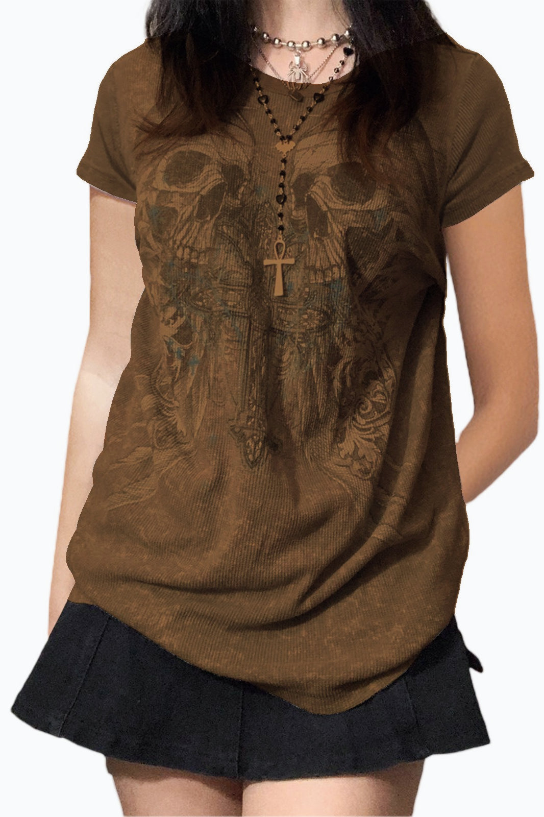 Halloween Skull Print T-Shirt