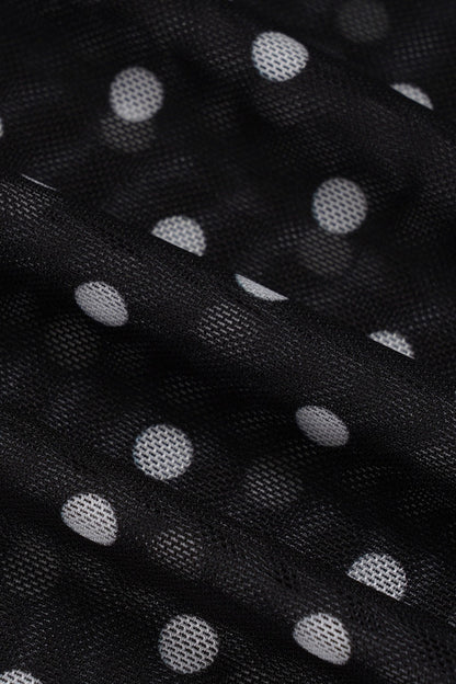 Polka Dot Ruched Asymmetrical Crop Top