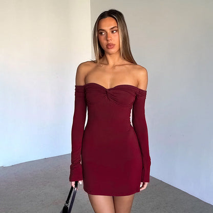 Crimson Kiss Mini Bodycon Dress - Maroon