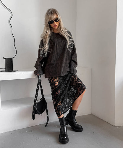 Scorpio Lace Skirt - Black