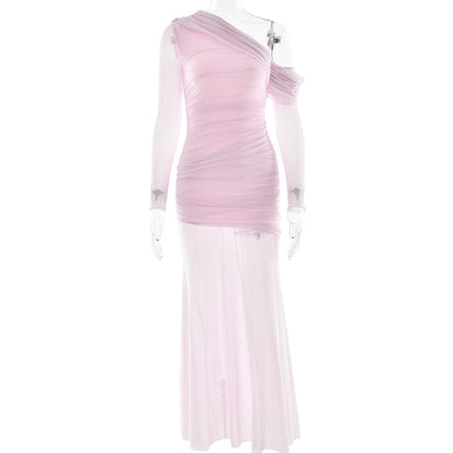 Soprano One-Shoulder Dress - Pink