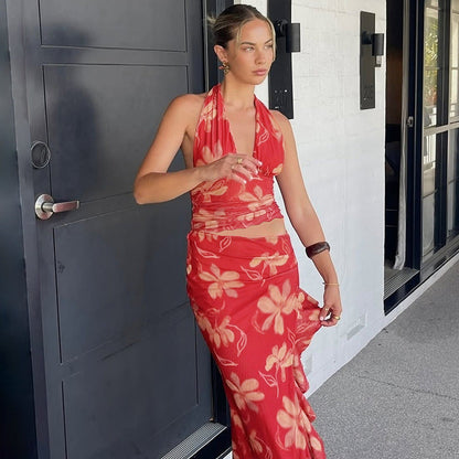 Rebus Maxi Dress - Red