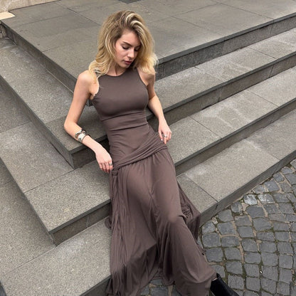 Niger Maxi Dress - Brown