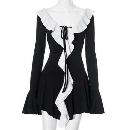 Ruffle Charm 2.0 Mini Dress - Black