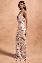 Color Block Lace Trim Cami Maxi Dress