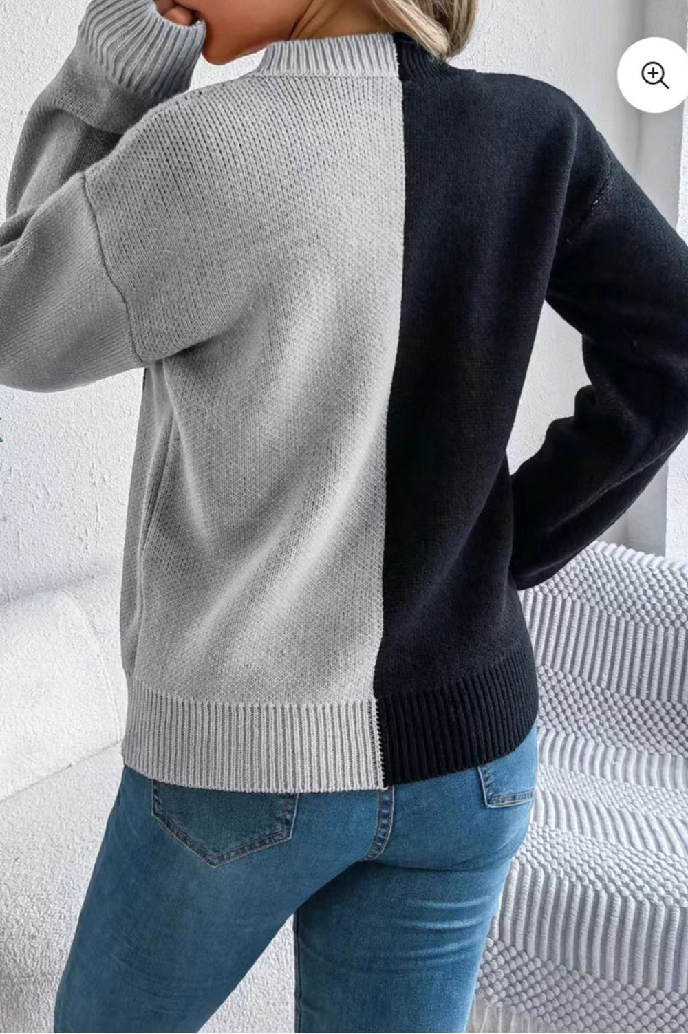 Halloween Ghost Pumpkin Colorblock Sweater