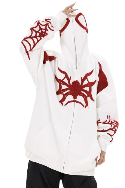 Street Style Spider Print Hoodie