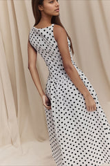Chic Polka Dot Sleeveless Maxi Dress