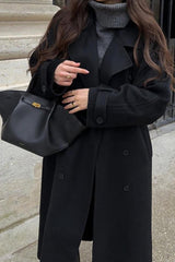 Solid Color Long Sleeve Trench Overcoat