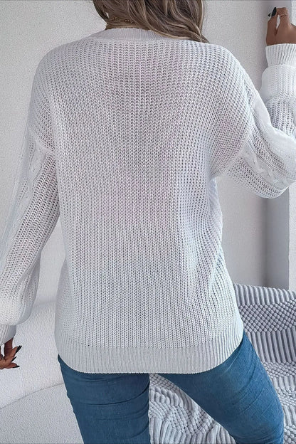 Knitted Long Sleeve Loose Single Breasted Cardigan