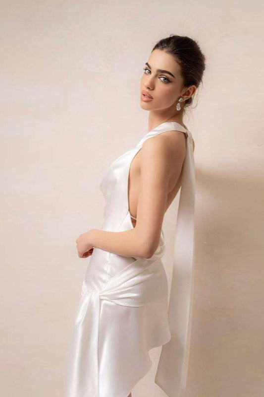 Elegant Cowl Neck Halter Cocktail Dress